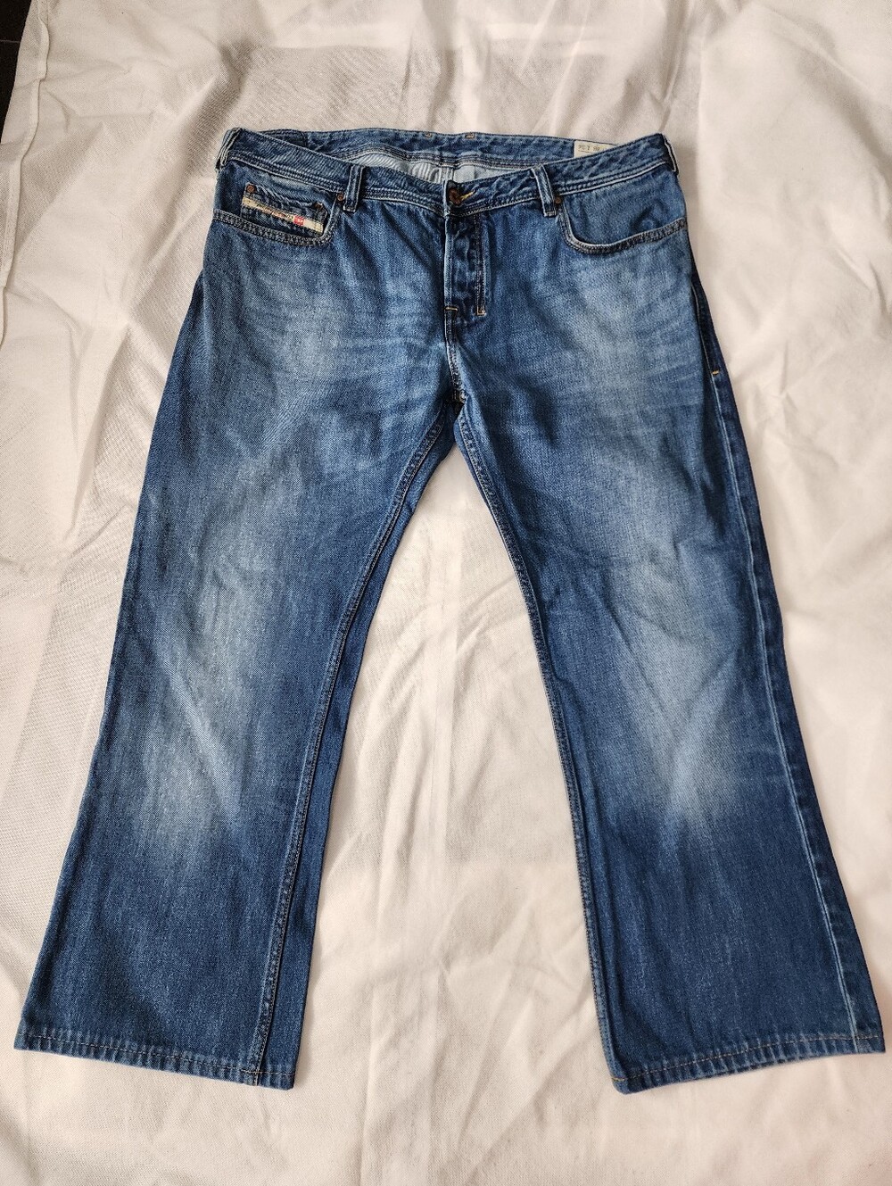 Diesel Zathab Classic Men's Blue Denim Jeans - Casual Straight Fit Size 38